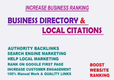 50 High Authority USA UK CANADA Any Country Local Citations for Rank your local Business