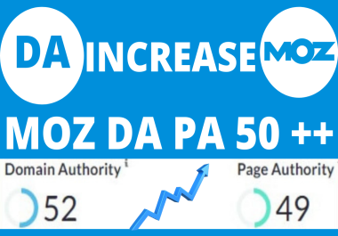 I will increase DA Domain authority 50 plus With Powerful DA 70+ Backlinks