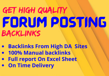 I will provied 50+ Forum posting backlinks for your Website
