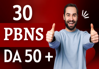 Create 30 Homepage PBN Backlinks DA 50 + Dofollow and Index Domains