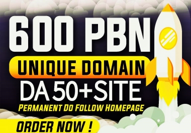 Get 600 Unique IPS PBNS DA/DR 50-70+ Permanent Dofollow Homepage Backlinks with Indexing Domain