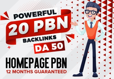 Guaranteed Boost your ranking with 20 homepage PBN Posts DA50