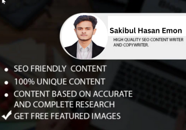 500 word written SEO friendly content articles and blog posts