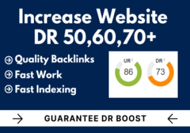 I will increase manually Ahref Domain Rating Dr 50 with White hat SEO Technique
