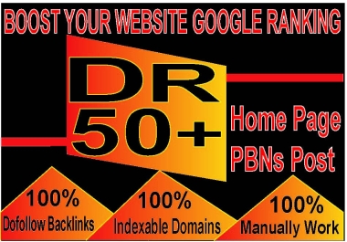 i will do 50 high quality homepage PBNs backlinks DA 50 plus sites