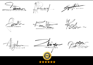 I will design custom luxury handwritten logo,  signature,  calligraphy,  cursive design
