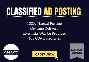 I will post your classified ads on worldwide platforms