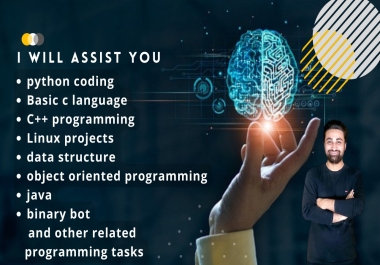 I will do python coding,  basic c,  cpp programming,  java,  linux projects and binary task