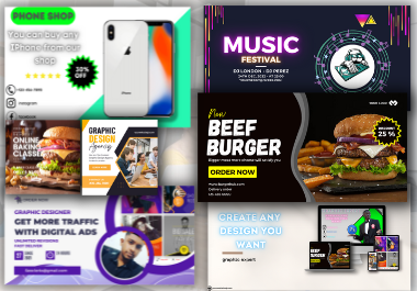 I will design 10 beautiful social media banners,  ads,  and posts