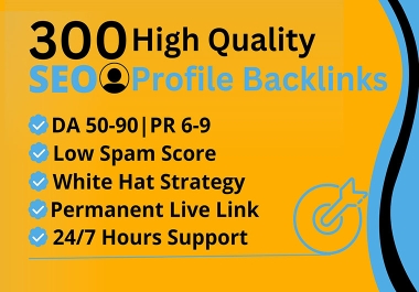 I will build manually 300 high quality white hat profile backlinks for google top ranking