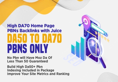Manually Create 100 DA50+ To DA70 Home Page Aged PBNs Backlinks - Improve Site Metrics With Ranking