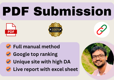 I will provide 100 PDF Submission on high authority sites