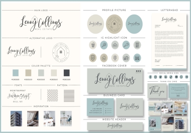 I will design complete signature logo and social media kit branding kit for you