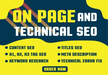 I will fix on page seo and technical issue to increase traffic for website