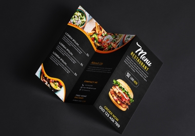 I will design creative digital menu,  food menu,  menu board and card