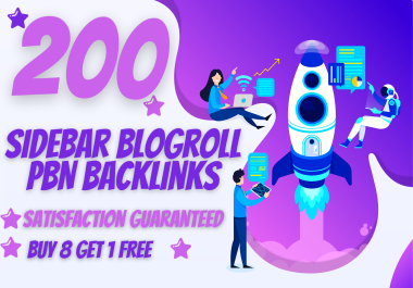 i will Get 200 PBN Sidebar Blogroll DA 50+ Dofollow Websites Top Rank your Website