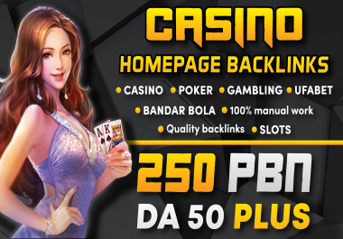 250 Unique DA50+ PBN Backlinks For UFAbet Poker sports Betting slot Gambling Slots Websites