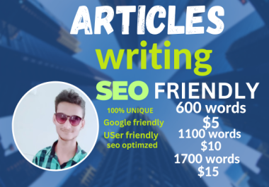 I will create seo friendly content article writing website and blogs post