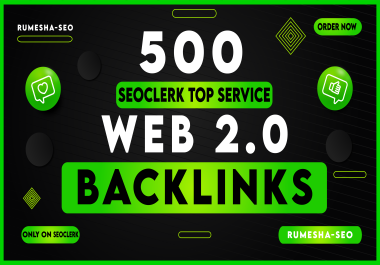 Create 500 HQ web 2.0 Contextual do follow backlinks Seo Link Building