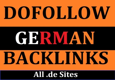 I will Make 22 German backlinks from High Quality dofollow. DE sites
