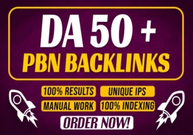 Build 50 High Quality DA50+ Homepage PBN Dofollow BacklinK