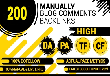 I will build 200 Manually Blog comments backlinks seo service rank on google
