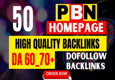 50 Permanent PBN Backlinks DA 60 to 70Plus Dofollow and Index Domains