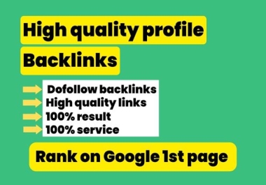 I will do 100+ High-Quality Profile Backlinks Manually