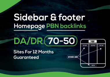 30 Homepage BlogRoll/SIDEBAR/FOOTER dofollow backlinks with DA50 DR30