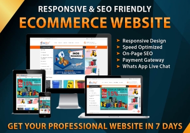 I will design modern,  responsive ecommerce website