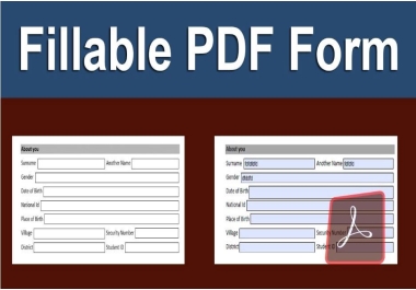 I will design fillable pdf or convert any document to fillable pdf with unlimited revisions.