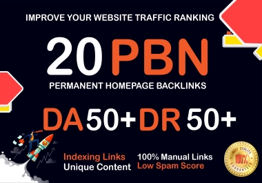 20 PBN High DA DR Homepage SEO Backlinks