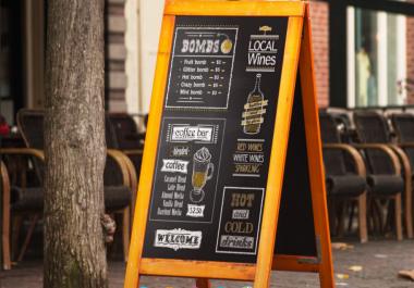 I will Make Restaurant,  Cafe,  BBQ & Drinks Menu on CHALKBOARD in Very Trending Style