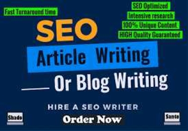I will write a suitable 2000 words article and content writing on any topic