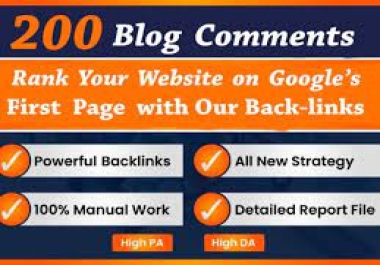 I will build 200 dofollow blogcomment with high da