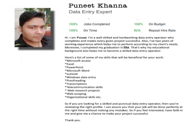 Data Entry expert & professional