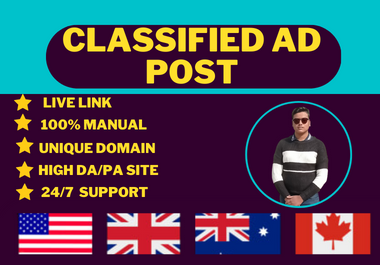 I will do 35 best ads posting backlinks in all country