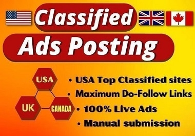 I will 15+ classified ads on top classified ad posting websites for any countries