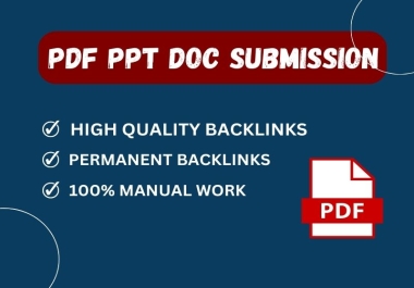 I will do 100 pdf submission to 100 document sharing sites