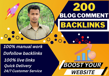 I will do 200 High Authority dofollow SEO blog comments backlinks service