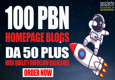 Top Quality 100 PBNs DA50+ Home Page PBN Backlinks