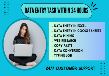 Data entry,  data mining,  web research,  pdf to word,  excel,  copy paste & manual typing