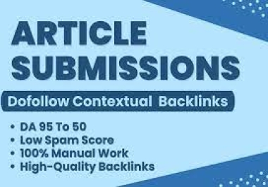 PowerFull 15 Article submission ON High Authority SEO Backlinks