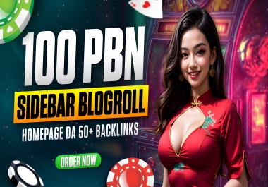 Get 100 Powerfull backlink DA50+ Sidebar/Blogroll/Footer Dofollow Link