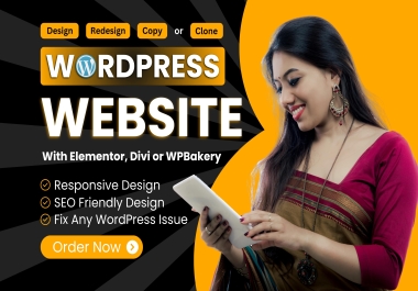 I will create wordpress website design with responsive web design