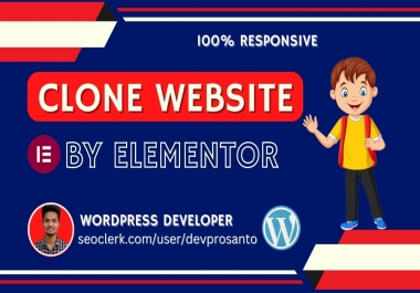 I will clone website,  duplicate website,  landing page by elementor