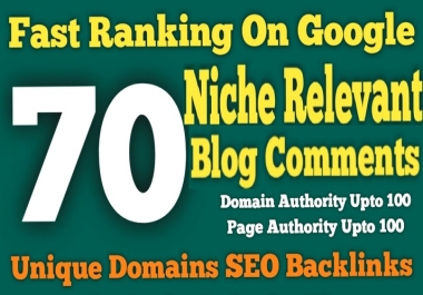 I will 70 niche relevant blog comments backlinks