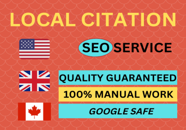 I will manually provide 70 local citations and business listing for any country