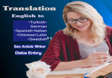 I'll provide my skills like SEO Article,  Content Writer,  Data entry And Translator