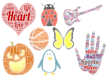 I will create typography design text portrait and word cloud or tag cloud